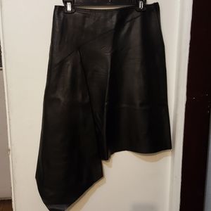 S & S italian black leather skirt